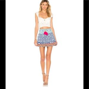 HEMANT AND NANDITA Mini Skirt in White & Blue